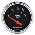 Autometer Designer Black 2 1/16in 0 Ohm E to 90 Ohm F Electronic Fuel Level Gauge