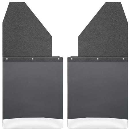 Husky Liners Universal 14in W Black Top Stainless Steel Weight Kick Back Mud Flaps