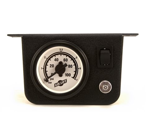 Air Lift Single Needle Gauge W/ 2in Lighted Panel - 100 PSI