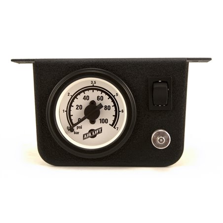 Air Lift Single Needle Gauge W/ 2in Lighted Panel - 100 PSI