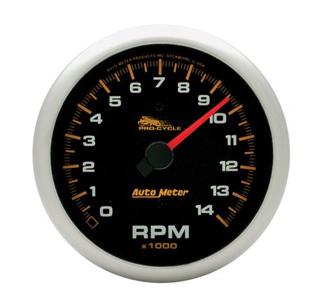 Autometer Pro-Cycle Gauge Tach 3 3/4in 14K Rpm 2 & 4 Cylinder Black
