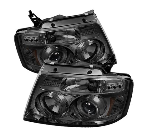 Spyder Ford F150 04-08 Projector Headlights Version 2 LED Halo LED Smke PRO-YD-FF15004-HL-G2-SM
