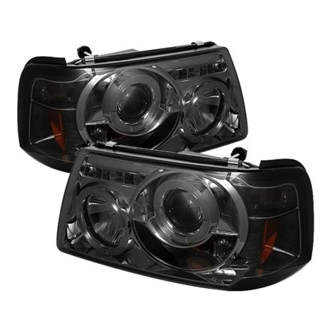 Spyder Ford Ranger 01-11 1PC Projector Headlights LED Halo LED Smke PRO-YD-FR01-1PC-HL-SM
