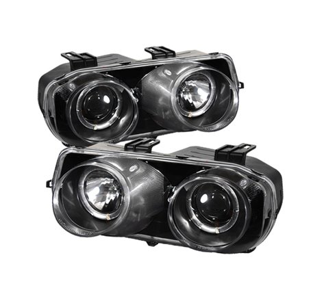 Spyder Acura Integra 94-97 Projector Headlights LED Halo -Black High H1 Low 9006 PRO-YD-AI94-HL-BK