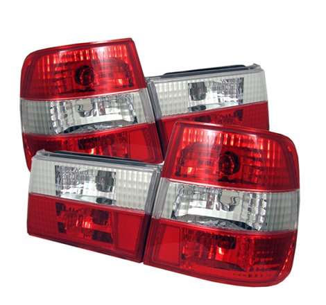 Spyder BMW E34 5-Series 88-95 Euro Style Tail Lights Red Clear ALT-YD-BE3488-RC