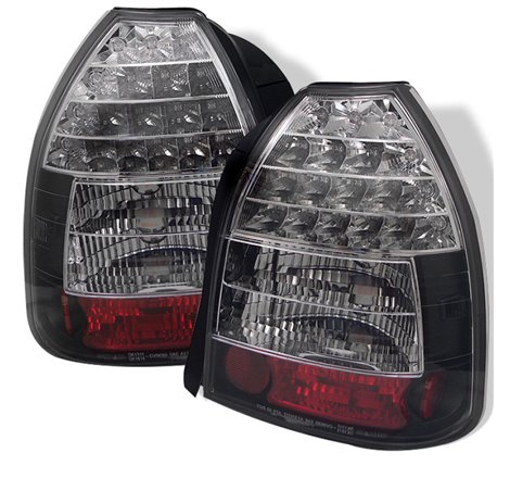 Spyder Honda Civic 96-00 3DR LED Tail Lights Black ALT-YD-HC96-3D-LED-BK