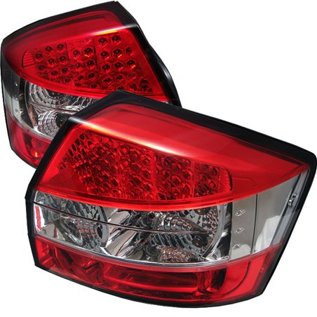 Spyder Audi A4 02-05 LED Tail Lights Red Clear ALT-YD-AA402-LED-RC