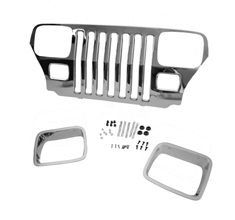 Omix Chrome Grille Overlay 87-95 Jeep Wrangler YJ