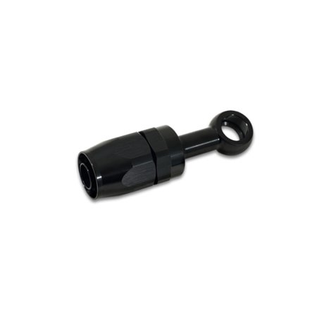 Vibrant -8AN Banjo Hose End Fitting for use with M10 or 3/8in Banjo Bolt - Aluminum Black