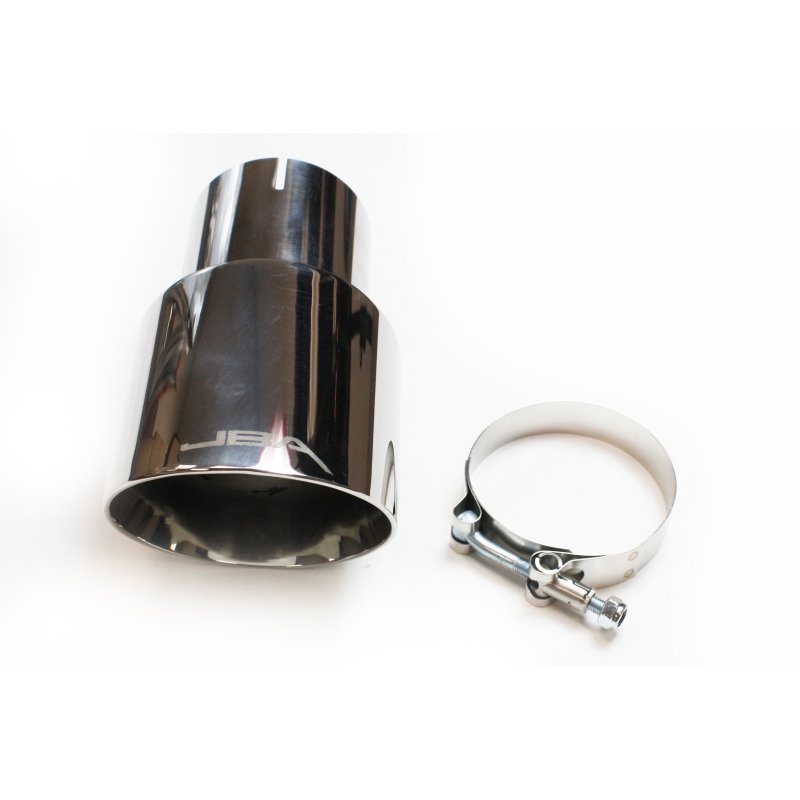 JBA 3in x 4in x 7-1/4in Double Wall Polished Chrome Tip - Clamp On