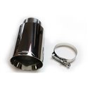 JBA 2.5in x 4.5in x 8 1/4in Double Wall Polished Chrome Tip - Clamp On