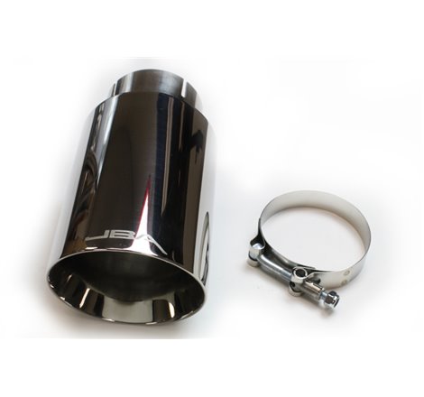 JBA 2.5in x 4.5in x 8 1/4in Double Wall Polished Chrome Tip - Clamp On