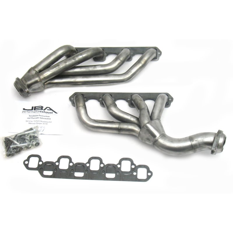 JBA 65-73 Ford Mustang 351W SBF w/T-5/Cable Clutch 1-5/8in Primary Raw 409SS Mid Length Header