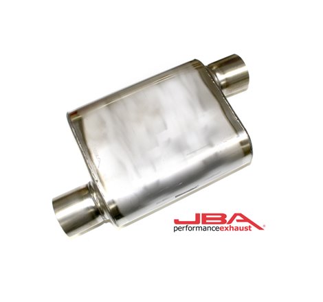 JBA Universal Chambered Style 304SS Muffler 11x9.75x4 3in Inlet Diameter Offset/Offset