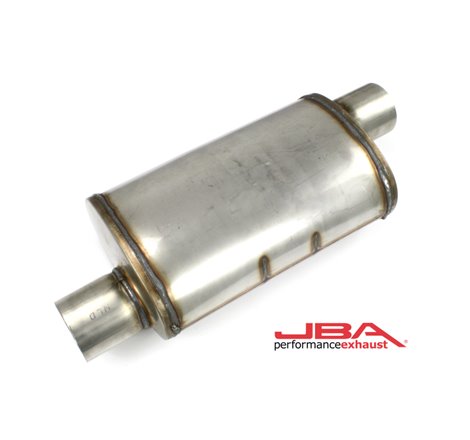 JBA Universal Chambered Style 304SS Muffler 14x8x5 3in Inlet Diameter Offset/Offset