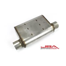 JBA Universal Chambered Style 304SS Muffler 13x9.75x4in 3in In/Out Dia Offset/Offset (Same Side)