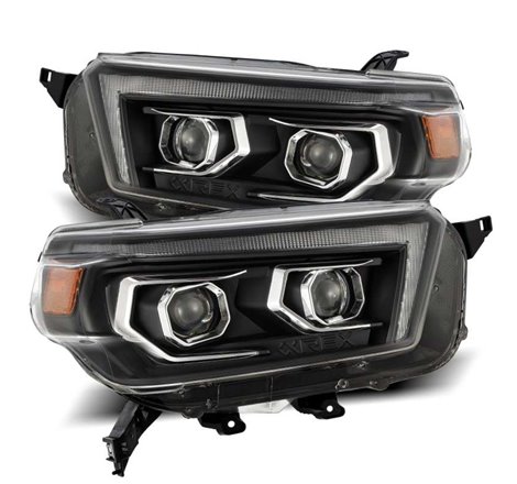 AlphaRex 10-13 Toyota 4Runner LUXX LED Proj Headlights Plank Style Black w/Seq Signal/DRL