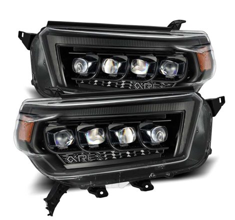AlphaRex 10-13 Toyota 4Runner NOVA LED Proj Headlights Plank Style Alpha Black w/Seq Signal/DRL