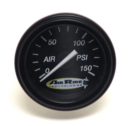 Ridetech Air Pressure Gauge Single Needle Black Face 150psi w/ Fittings