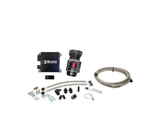 Snow Performance Stg 2 Boost Cooler Prog. Engine Mount Water Inj. Kit (SS Braided Line/4AN) w/o Tank
