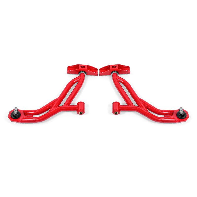 BMR 10-14 Ford Mustang Non-Adj. Lower A-Arms Delrin/Rod End w/ 19mm Tall Ball Joint - Red