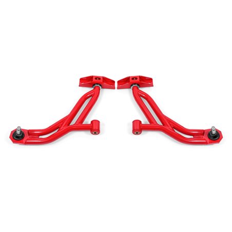 BMR 10-14 Ford Mustang Non-Adj. Lower A-Arms Delrin/Rod End w/ 19mm Tall Ball Joint - Red