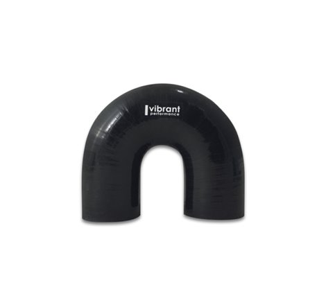 Vibrant 4 Ply Reinforced Silicone Elbow Connector - 3in ID x 4.25in Leg 180 Deg Elbow (BLACK)