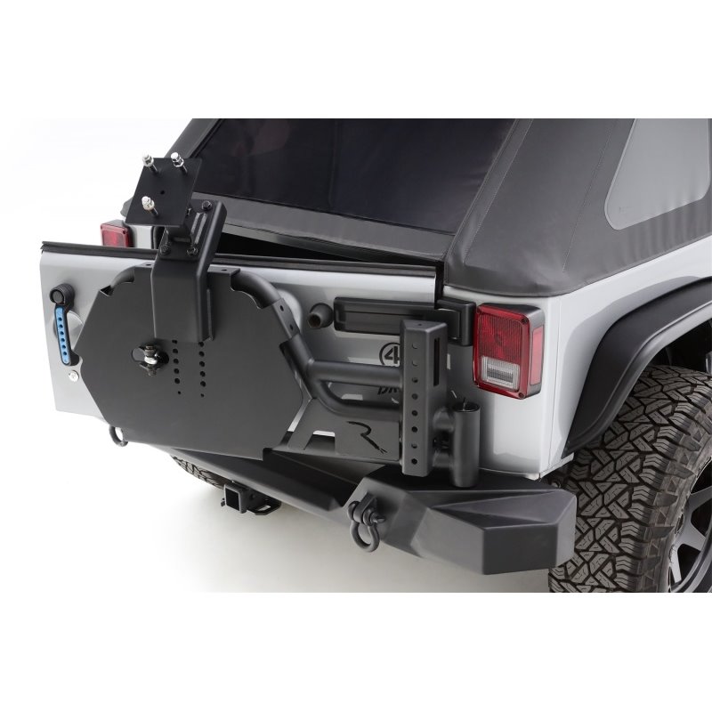 Rampage 07-18 Jeep Wrangler JK (Incl. Unlimited) Trail Guard Tire Carrier - Black