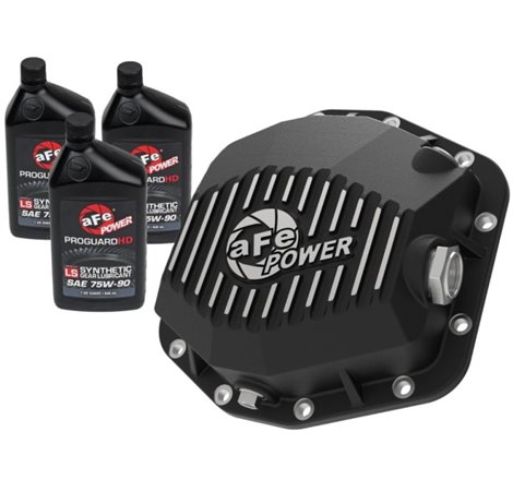 aFe POWER 2021 Ford Bronco w/ Dana M220 Diff Cover w/ Gear Oil Black Street Series w/ Machined Fins