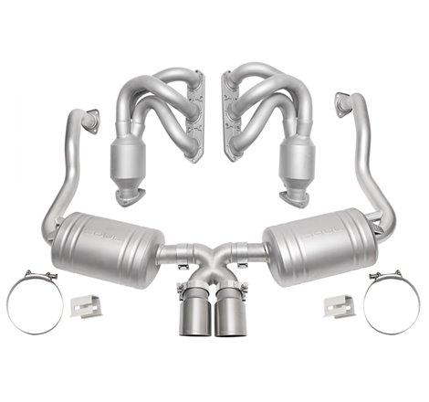 SOUL 00-04 Porsche 986 Boxster Street Exhaust Package - Straight Cut Brushed Finish Tips