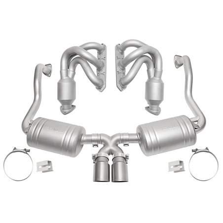 SOUL 00-04 Porsche 986 Boxster Street Exhaust Package - Straight Cut Brushed Finish Tips