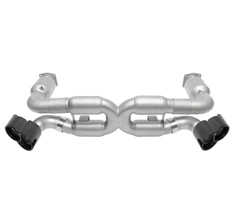 SOUL 00-05 Porsche 996 Turbo Sport X-Pipe Exhaust (iw/ 200 Cell Cats) - X-50 Style Blk Chrome Tips