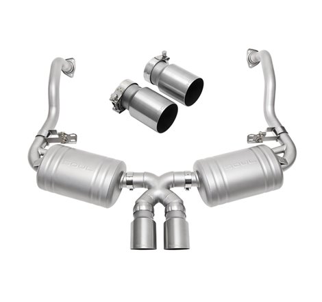 SOUL 05-08 Porsche 987.1 Cayman / Boxster Performance Exhaust - Straight Cut Brushed Finish Tips
