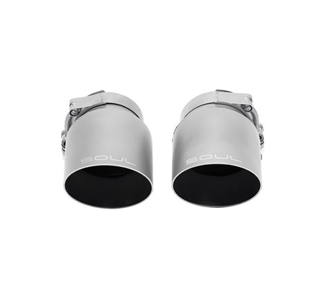 SOUL 17-19 Porsche 991.2 Carrera (w/ PSE) Bolt On Exhaust Tips - 4in Straight Cut Sig Satin Tips