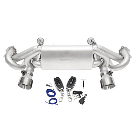 SOUL 2020+ Porsche 718 GT4 / Spyder / GTS 4.0L Valved Exhaust - Brushed Strght Dual Wall Tips - VC