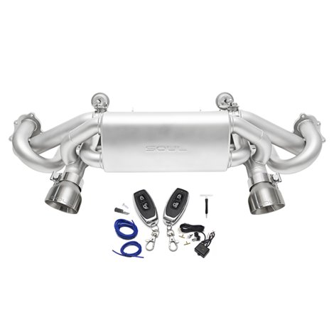 SOUL 2020+ Porsche 718 GT4 / Spyder / GTS 4.0L Valved Exhaust - Brushed Straight Cut Tips - w/ VC