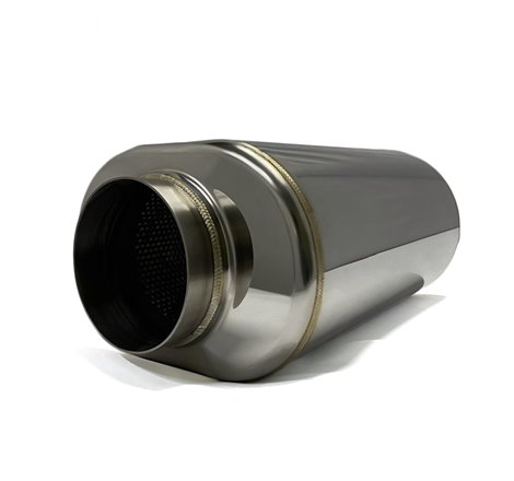 Stainless Bros 4in x 12in OAL SS304 Oval Muffler - Polished