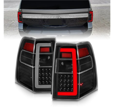 ANZO 07-17 Ford Expedition LED Taillights w/ Light Bar Black Housing Clear Lens