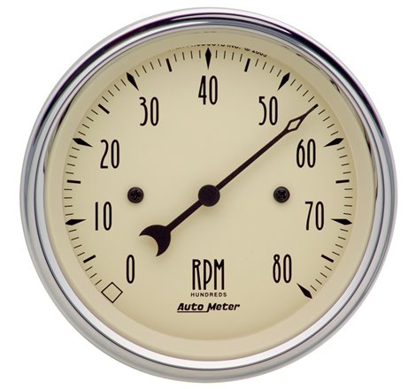 Autometer 3-3/8in. Antique Beige 8K RPM In-Dash Tachometer Gauge