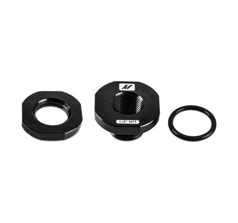 Mishimoto 1/8in NPT CNC-Machined Nozzle Mount Adapter - Black