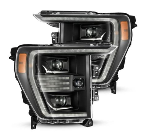 AlphaRex 21-22 Ford F150 PRO-Series Projector headlights Black w/Activ Light/Seq Signal