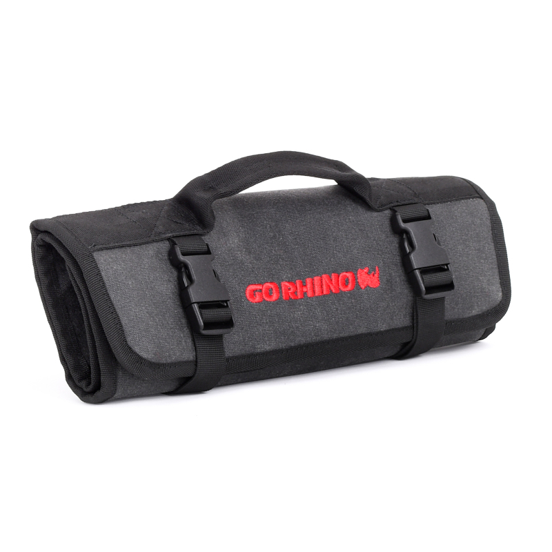 Go Rhino XVenture Gear Tool Wrench Roll - Large (4x4in. Closed) 12oz Waxed Canvas - Black