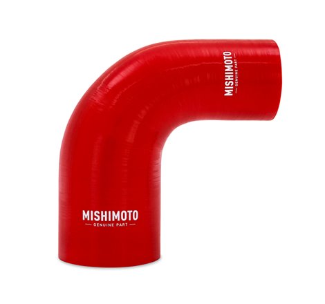 Mishimoto Silicone Reducer Coupler 90 Degree 2.5in to 3.25in - Red