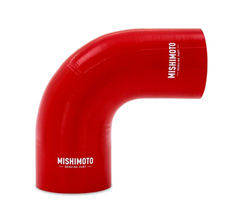 Mishimoto Silicone Reducer Coupler 90 Degree 3in to 4in - Red