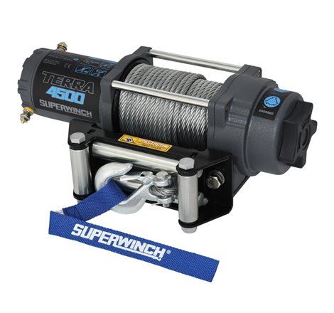 Superwinch 4500 LBS 12V DC 15/64in x 50ft Steel Rope Terra 4500 Winch - Gray Wrinkle