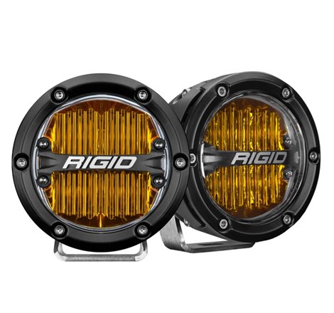 Rigid Industries 360-Series 4in LED SAE J583 Fog Light - Selective Yellow (Pair)