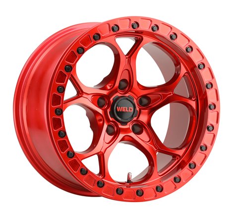 Weld Off-Road W906 17X9 Ledge Beadlock 5X127 ET-35 BS3.625 Candy Red / Red Ring 71.5