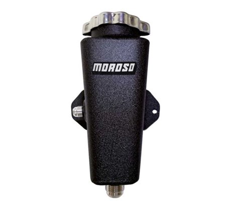 Moroso Universal Left 6AN In/10AN Out Power Steering Tank - Black Powder Coat