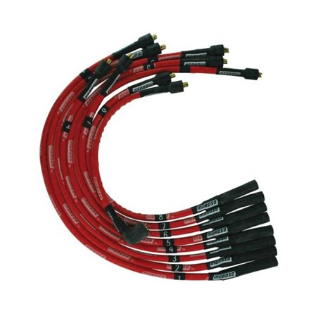 Moroso SB Chrysler Mopar 273/318/340/360 Str Plug & Dist Sleeved Ultra Spark Plug Wire Set - Red