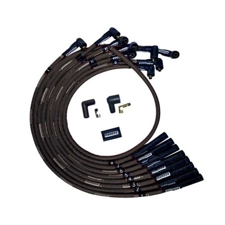 Moroso BBC Over Valve Cover Str Plug End Non-HEI Sleeved Ultra Spark Plug Wire Set - Black